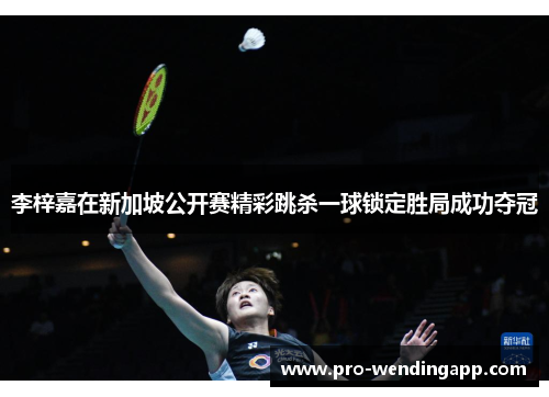 李梓嘉在新加坡公开赛精彩跳杀一球锁定胜局成功夺冠 李梓嘉在新加坡公开赛精彩跳杀一球锁定胜局成功夺冠