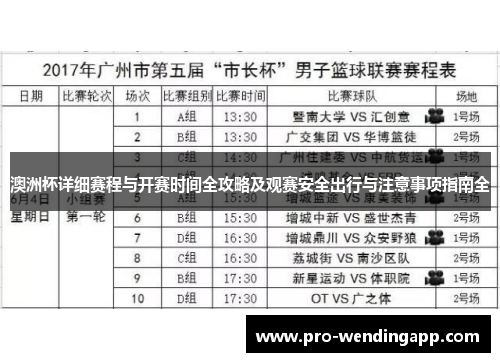 澳洲杯详细赛程与开赛时间全攻略及观赛安全出行与注意事项指南全 澳洲杯详细赛程与开赛时间全攻略及观赛安全出行与注意事项指南全