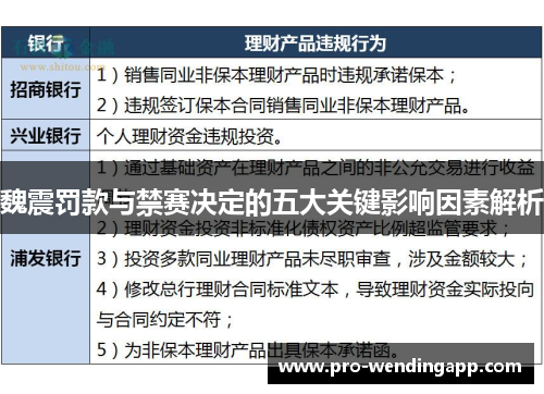 魏震罚款与禁赛决定的五大关键影响因素解析 魏震罚款与禁赛决定的五大关键影响因素解析